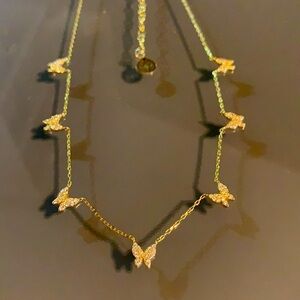 SPHERA MILANO Gold Vermeil CZ Butterfly Necklace